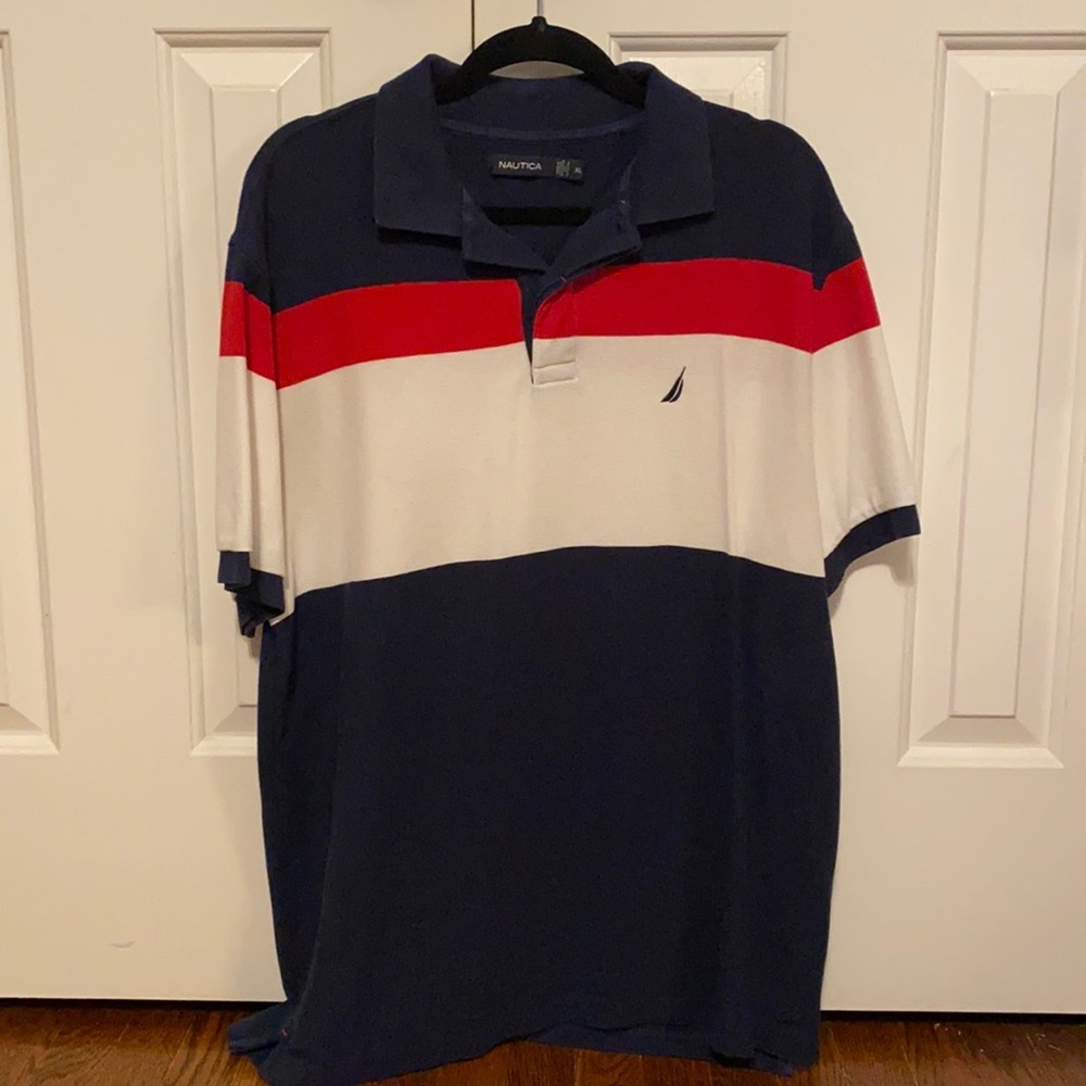 Vintage Red White & Blue Nautica Polo